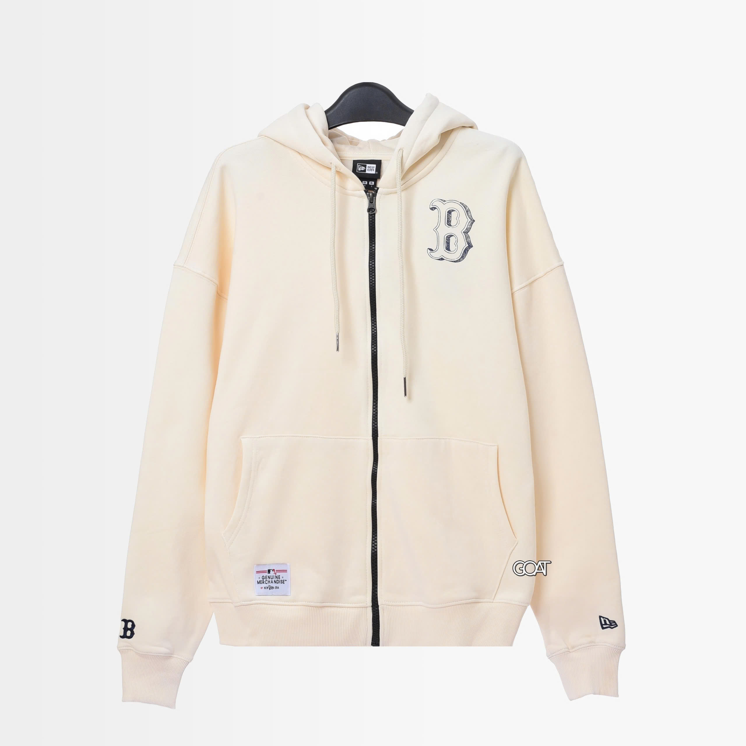 NEW ERA 3D B LOGO ZIP HOODIE - IVORY