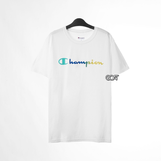 Champion Gradient Tshirt , Script Logo - White