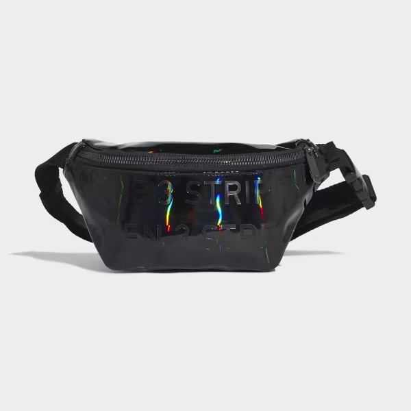 ADIDAS ORIGINALS METALLIC WAIST BAG - BLACK