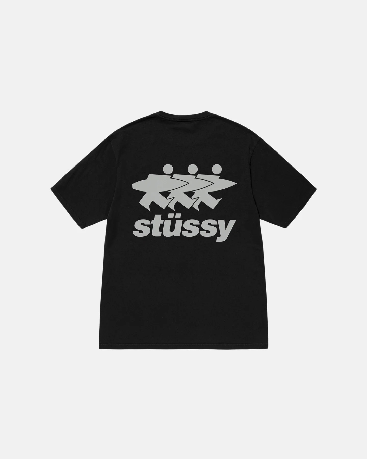 STUSSY SURF WALK PIGMENT DYED TEE - BLACK