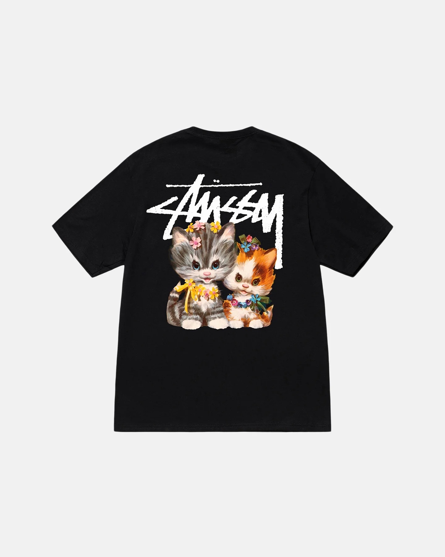 STUSSY KITTENS TSHIRT - BLACK