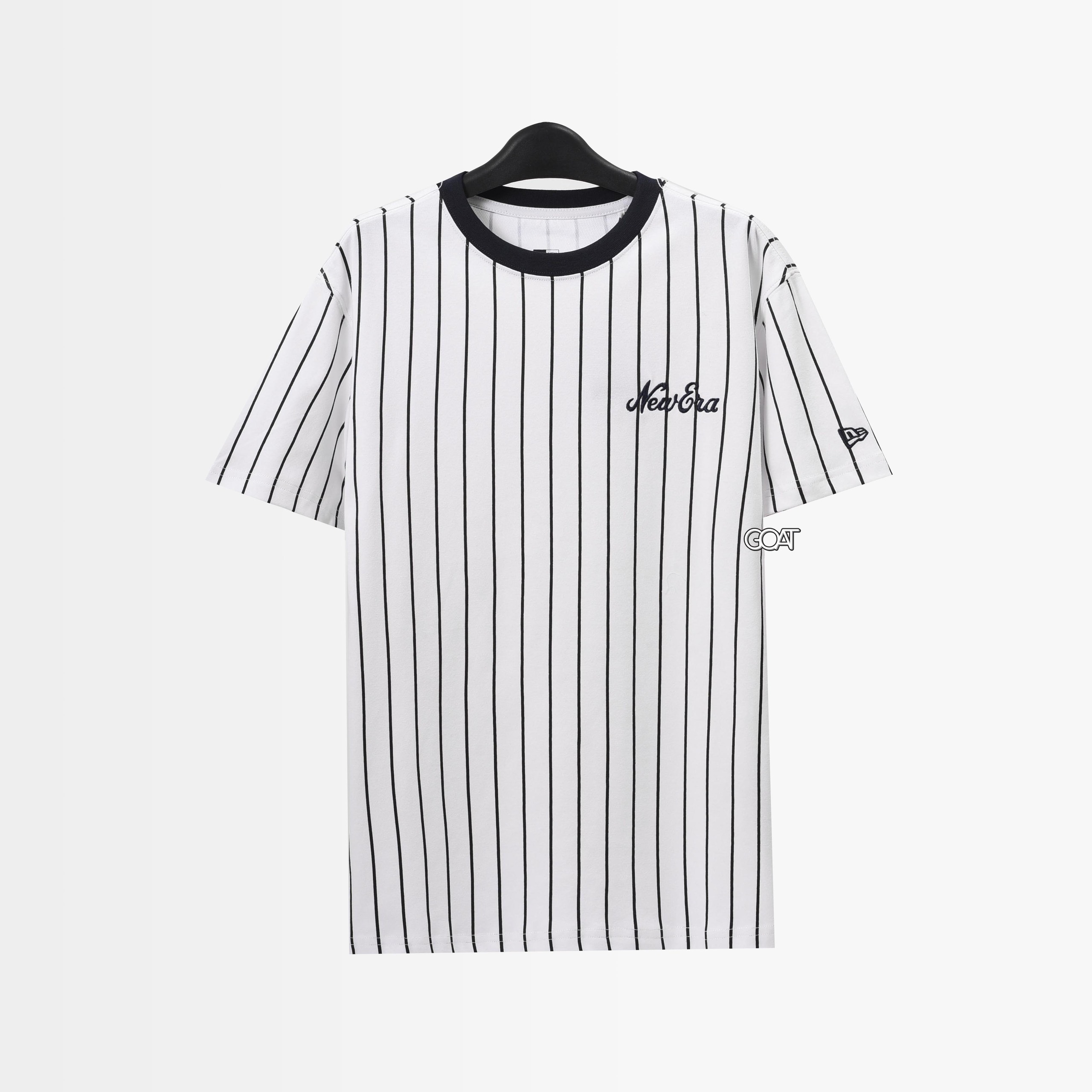 NEW ERA PINSTRIPE LOGO T-SHIRT - WHITE