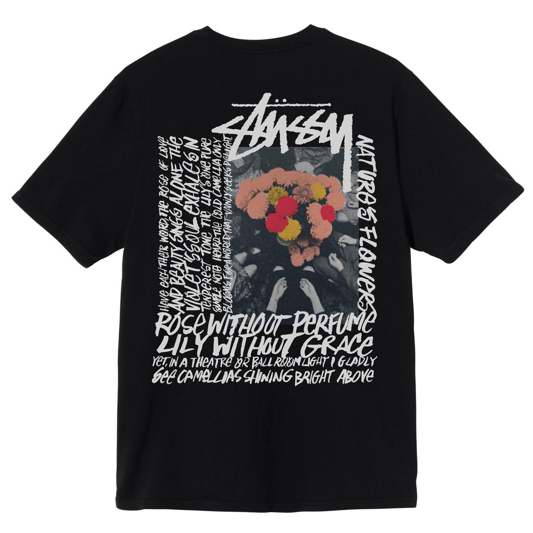 STUSSY CAMELLIAS TSHIRT - BLACK