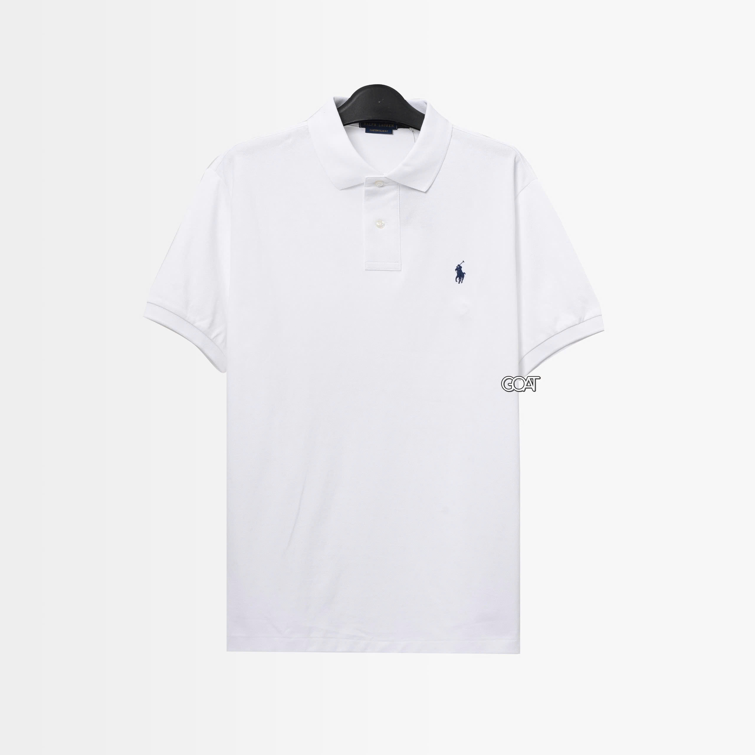 RALPH LAUREN PIQUE SLIM FIT POLO SHIRT - WHITE