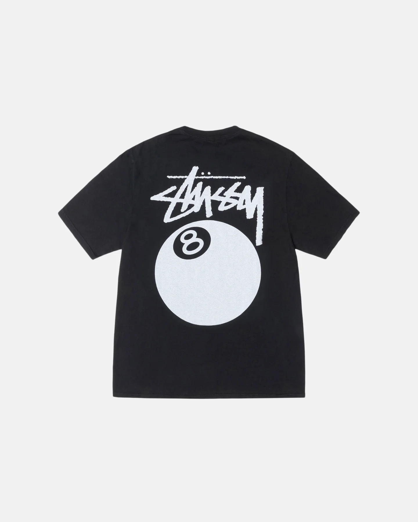 STUSSY 8 BALL PIGMENT DYED TSHIRT - BLACK