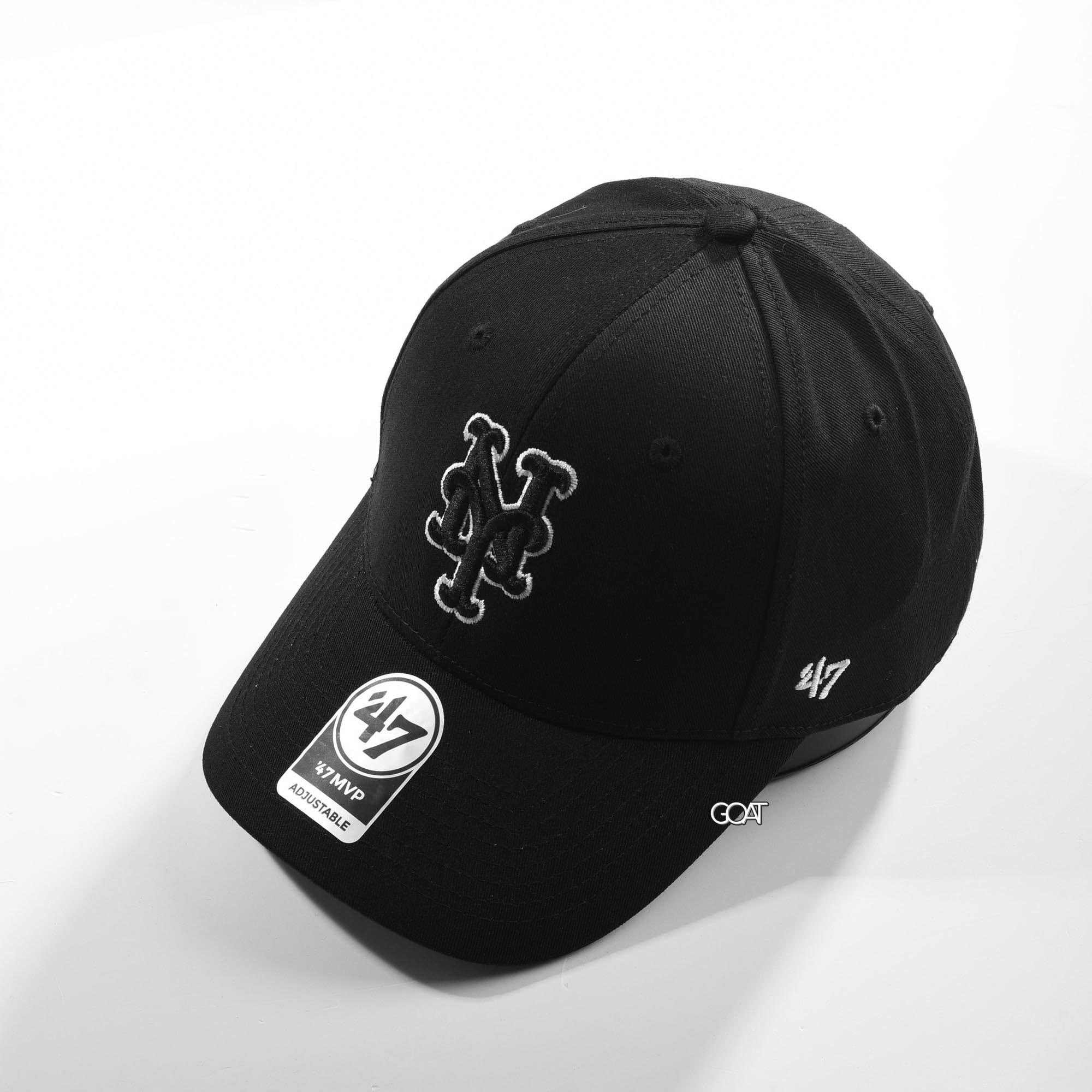 47 NYMETS BLACK WHITE OUTLINE LOGO CAP - BLACK