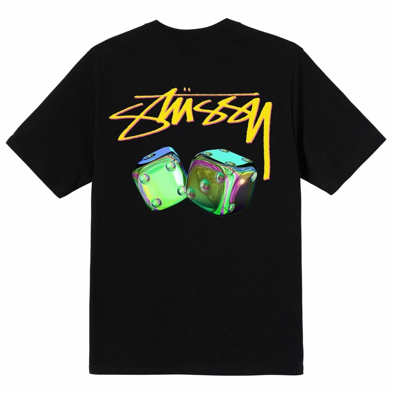 STUSSY IRIDESCENT TSHIRT - BLACK