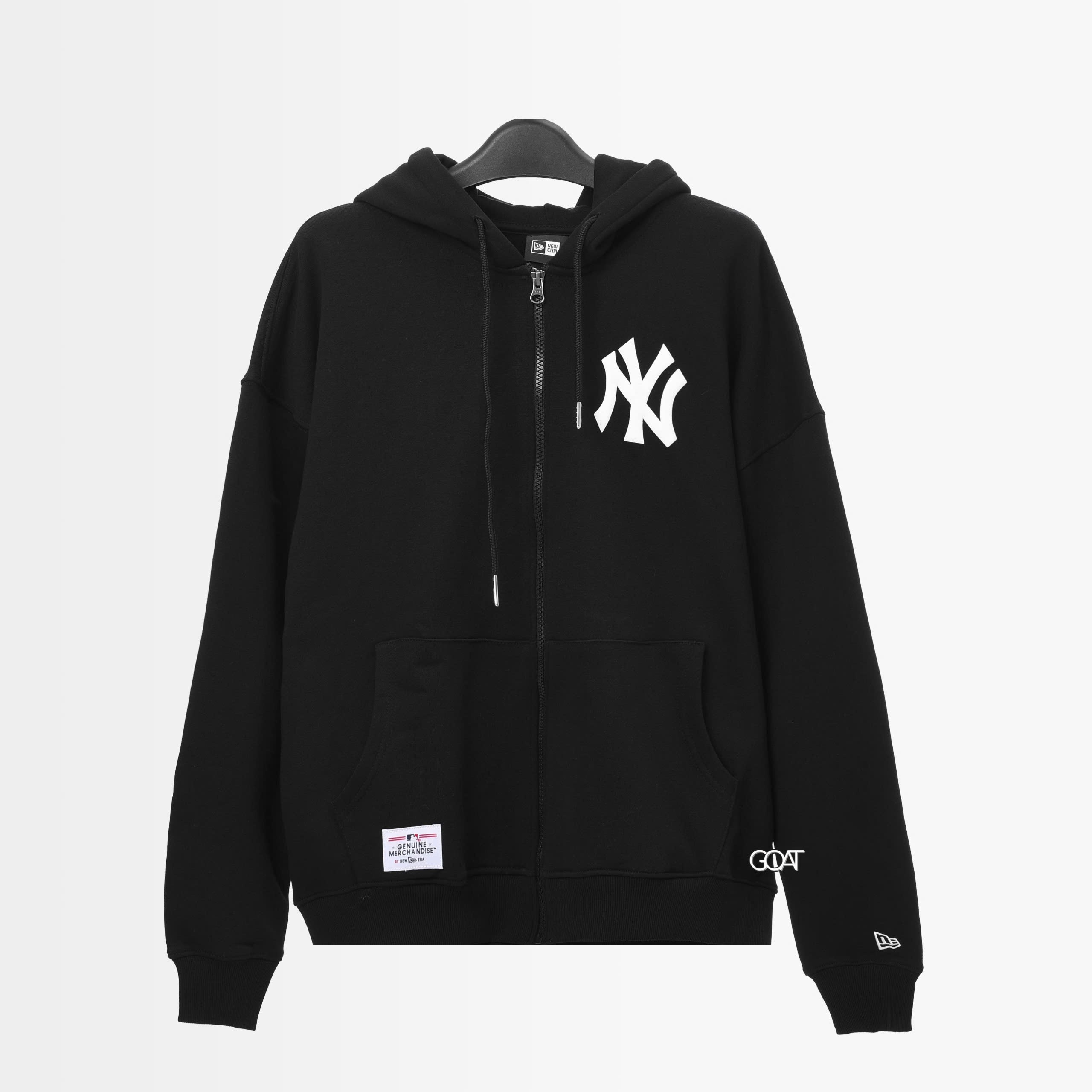 NEW ERA NY LOGO ZIP HOODIE - BLACK