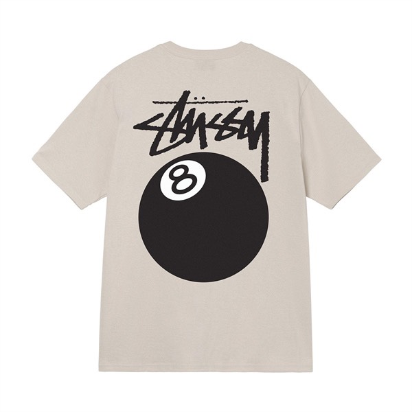 STUSSY 8 BALL TSHIRT - SMOKE