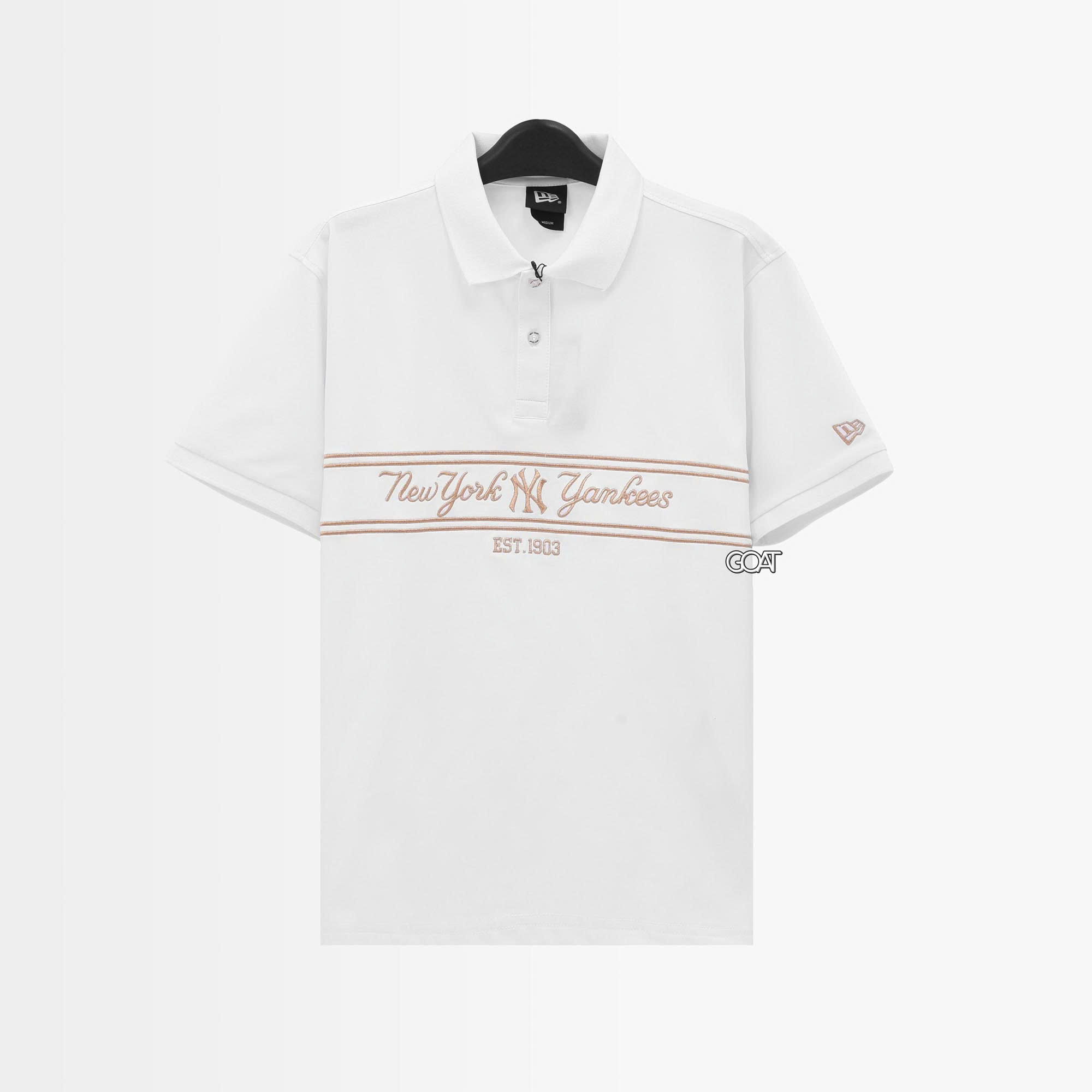 NEW ERA NY GOLD LINE POLO SHIRT - WHITE