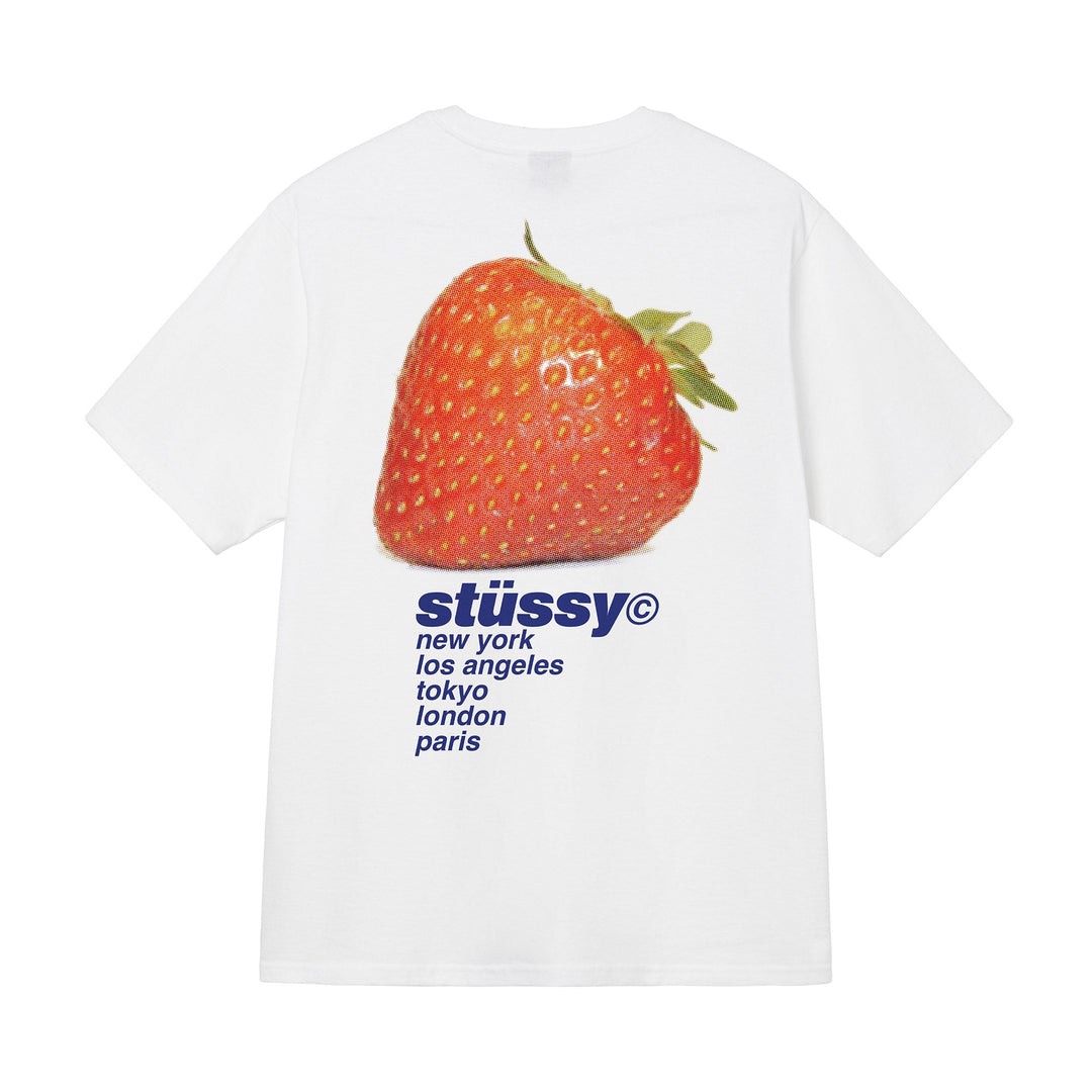 STUSSY STRAWBERRY TSHIRT - WHITE