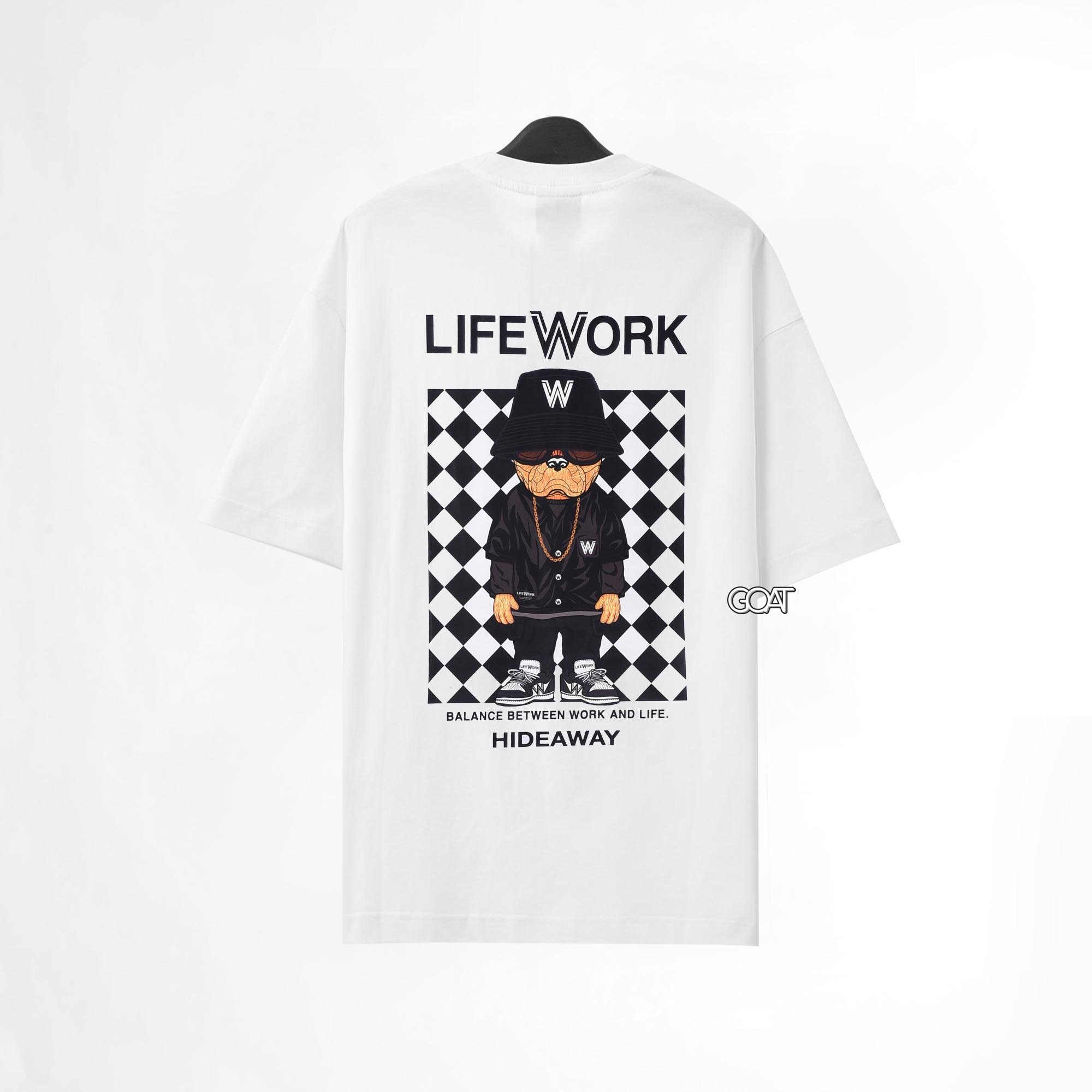 LIFE WORK BIG DOG HIDEAWAY TSHIRT - WHITE