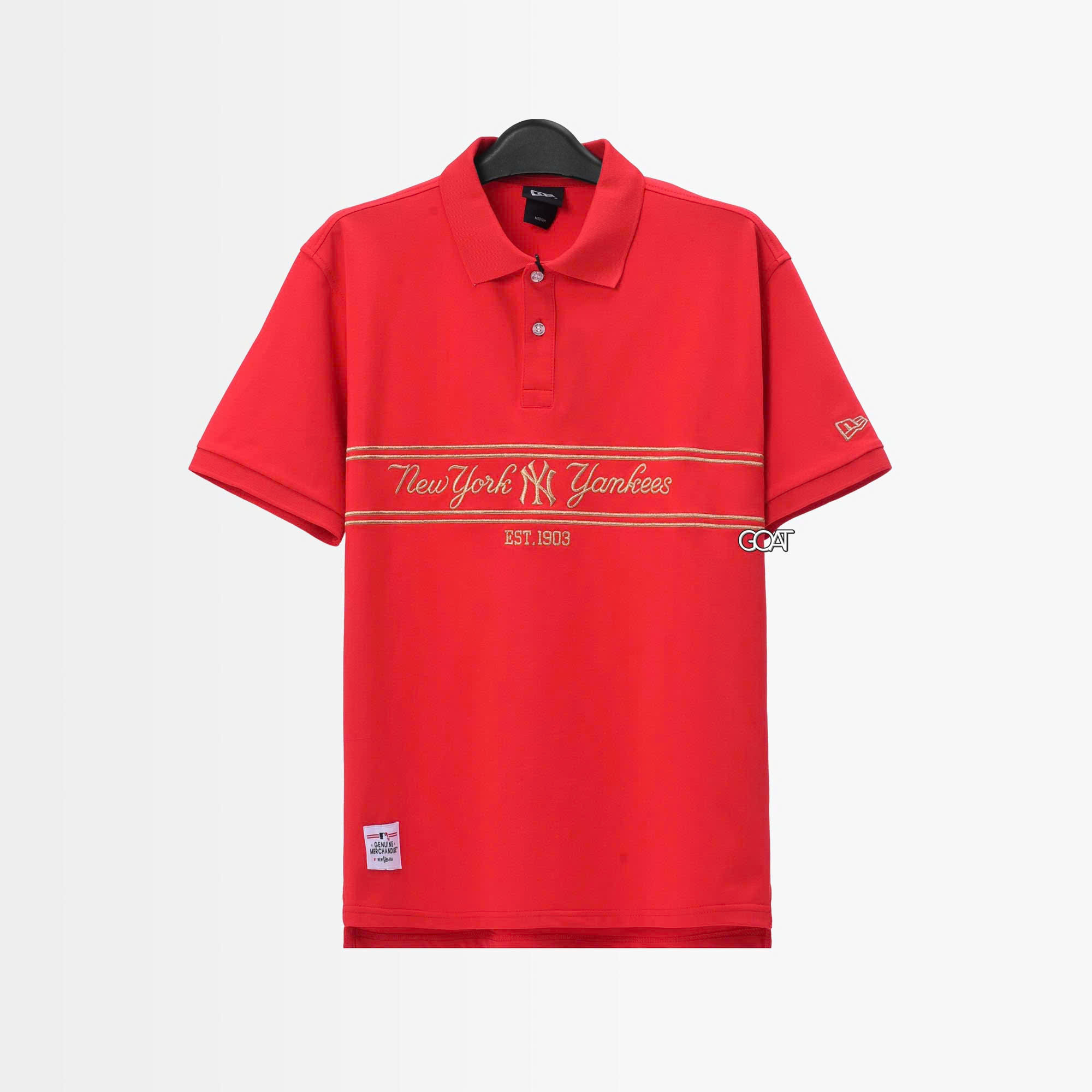 NEW ERA NY GOLD LINE POLO SHIRT - RED