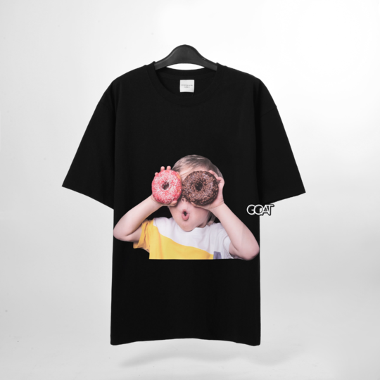 ADLV Baby Face Short Sleeve Donut 1 Tshirt - Black