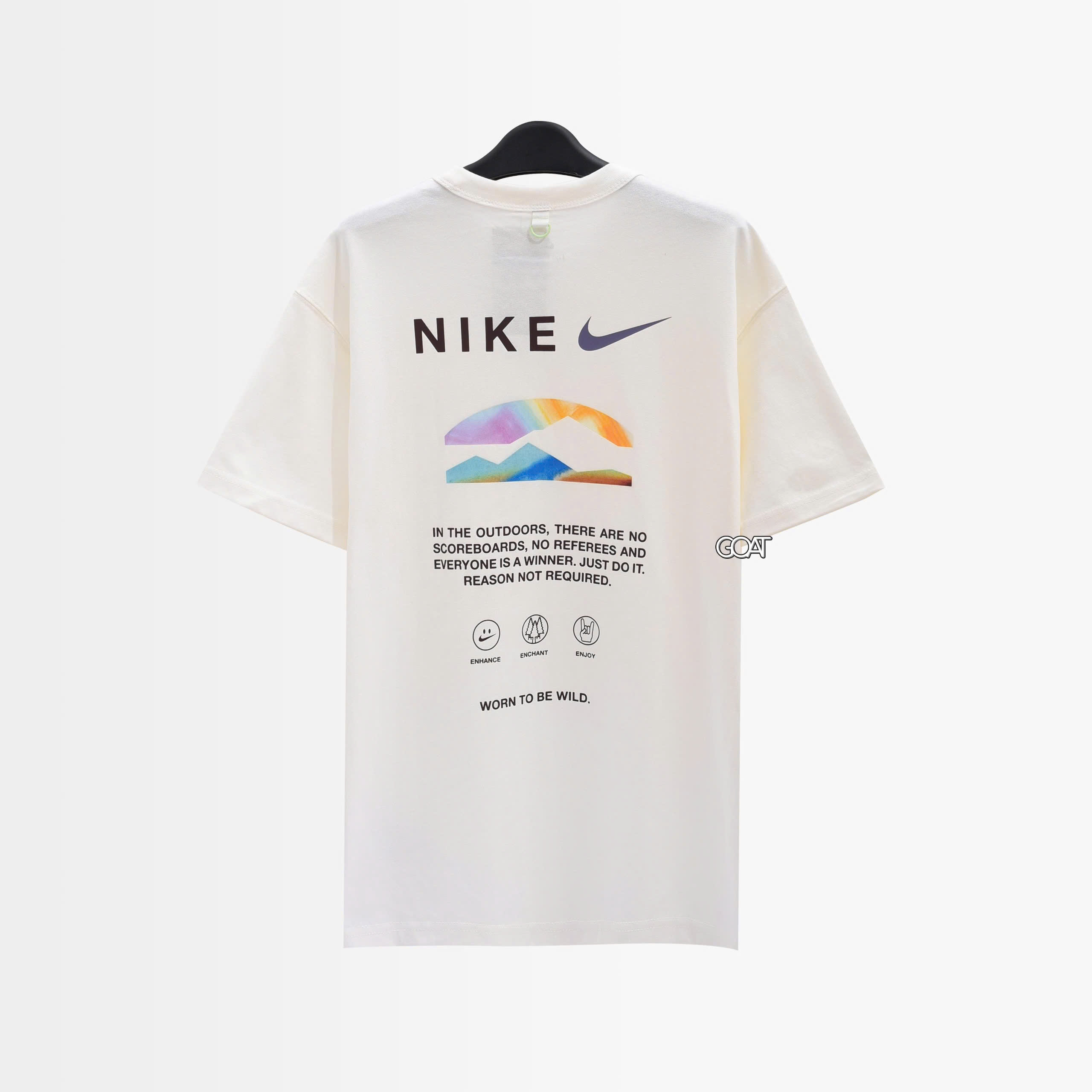 NIKE PREMIUM KNITTED SLOGAN TSHIRT - CREAM