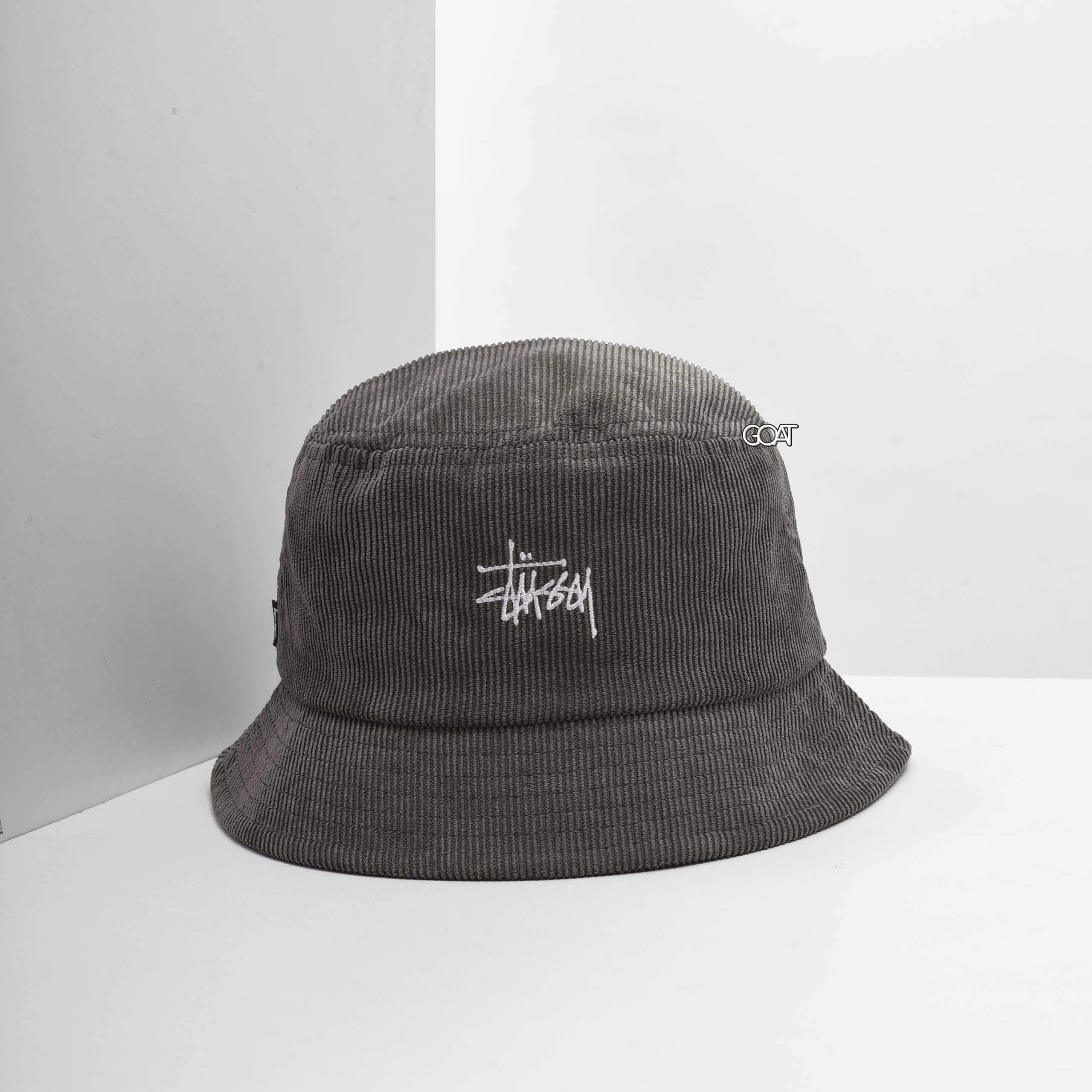 STUSSY GRAFFITI CORD BUCKET HAT - CHARCOAL