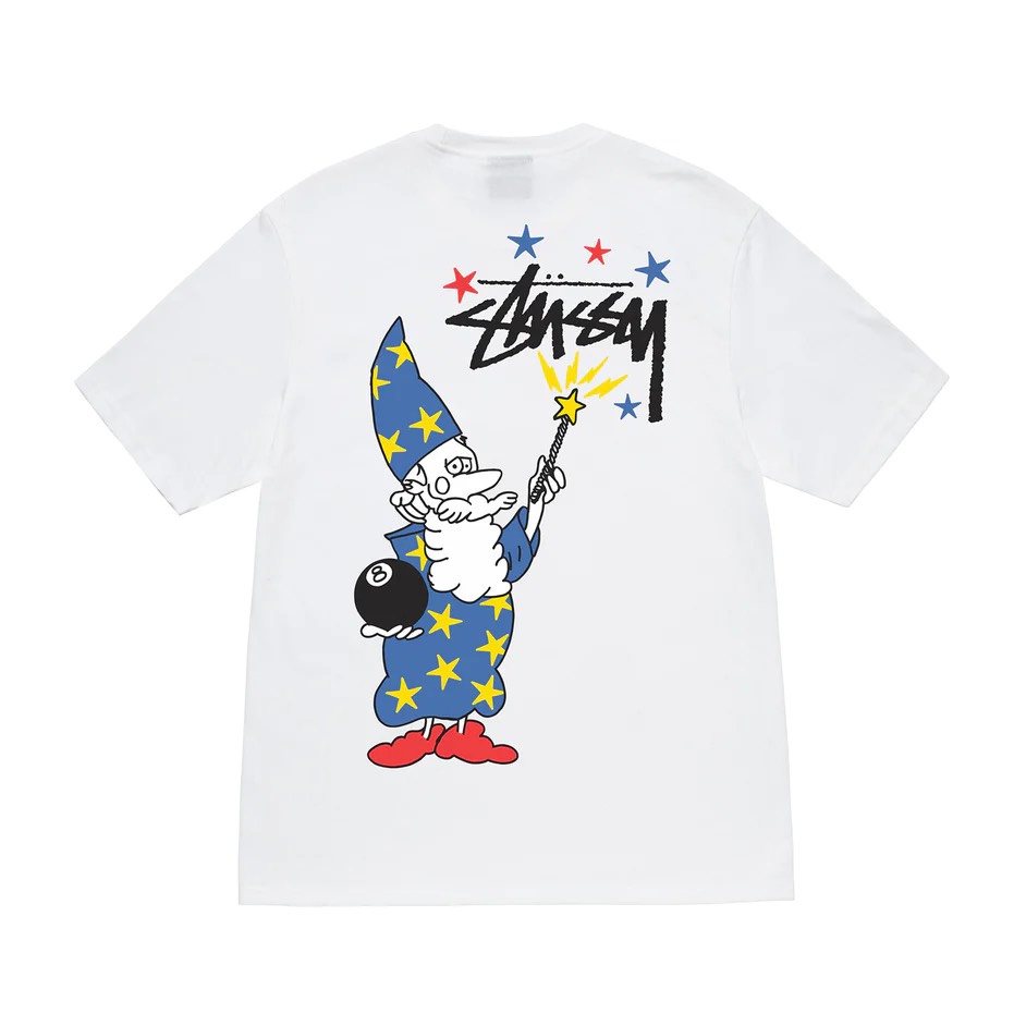 STUSSY WIZARD TSHIRT - WHITE