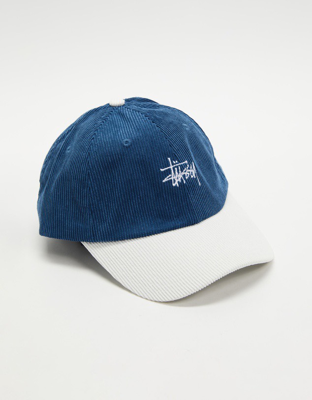 STUSSY GRAFFITI CORD LOW PRO CAP - BLUE/WHITE