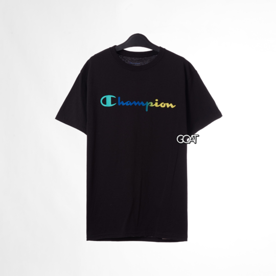 Champion Gradient Tshirt , Script Logo - Black