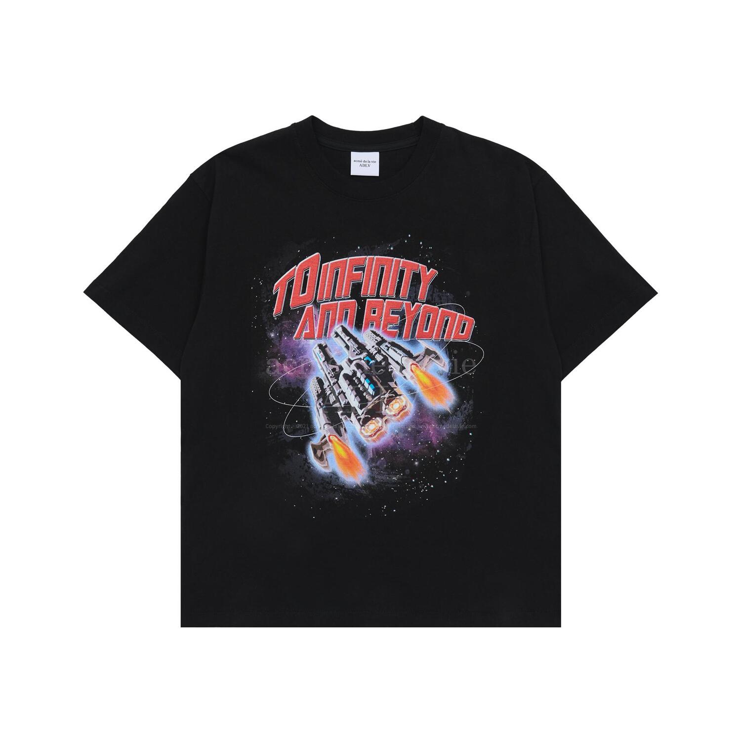 ADLV BABY FACE SHORT SLEEVE SPACE ARTWORK TSHIRT - BLACK