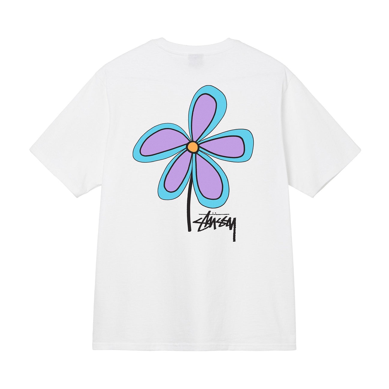 STUSSY FLOWER TSHIRT - WHITE