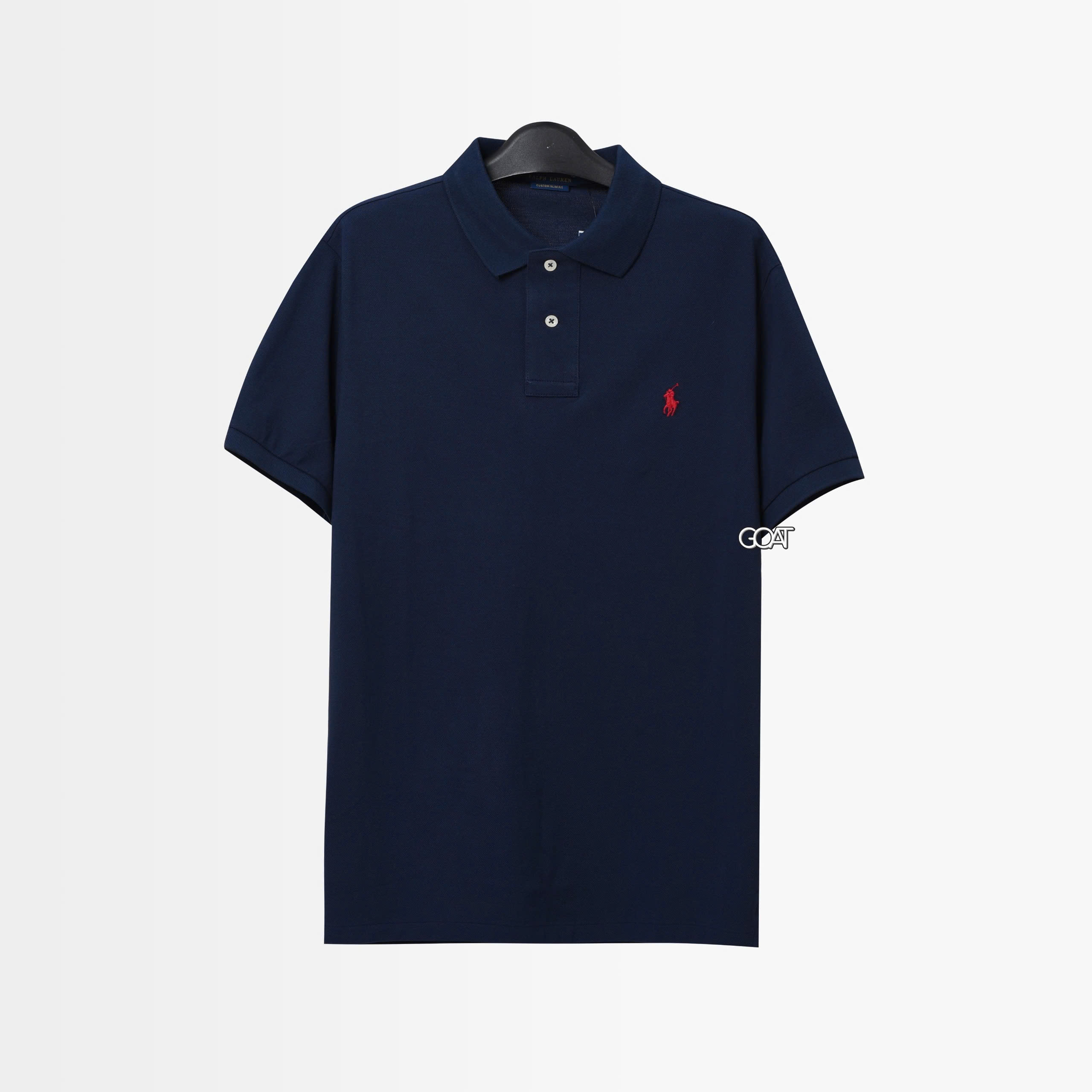 RALPH LAUREN PIQUE SLIM FIT POLO SHIRT - NAVY