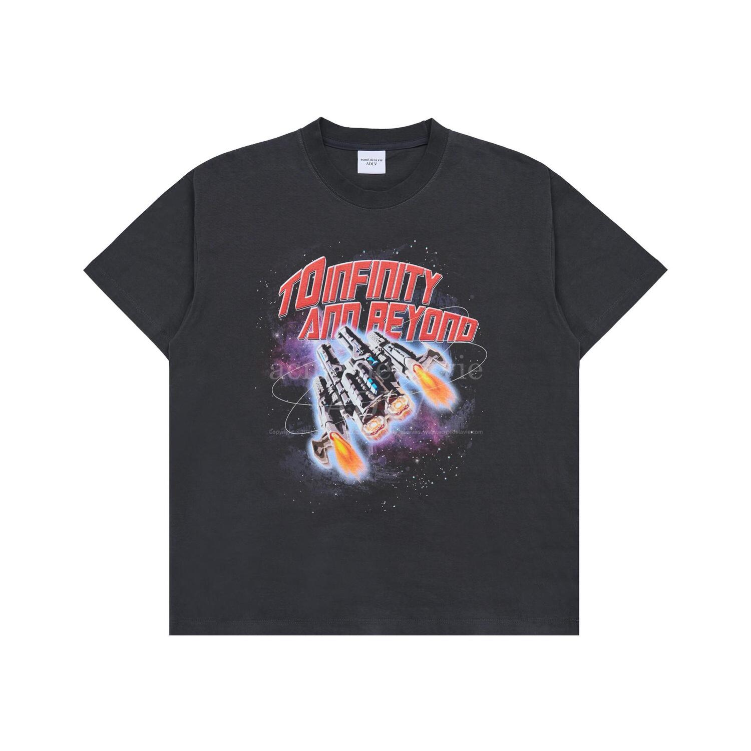 ADLV BABY FACE SHORT SLEEVE SPACE ARTWORK TSHIRT - CHARCOAL