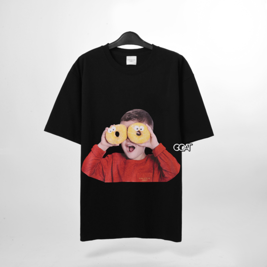 ADLV Baby Face Short Sleeve Donut 7 Tshirt - Black