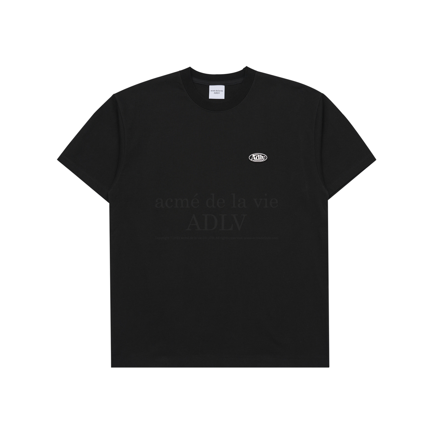 ADLV BABY FACE SHORT SLEEVE CIRCLE WAPPEN TSHIRT - BLACK