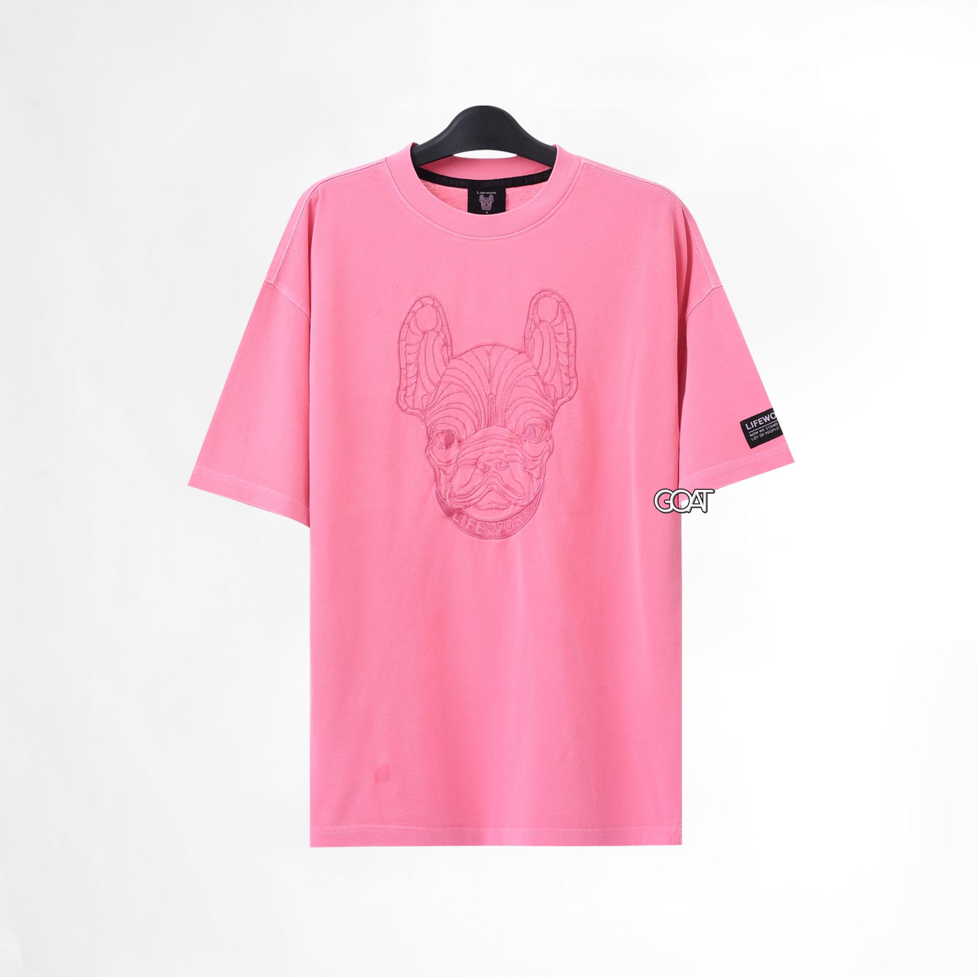 LIFEWORK PIGMENTED EMBROIDERED T-SHIRT - PINK