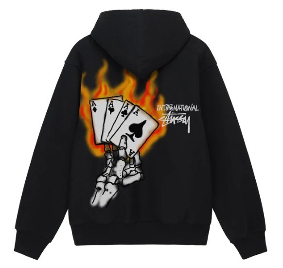 STUSSY READ EM'N'WEEP ZIP HOODIE - BLACK