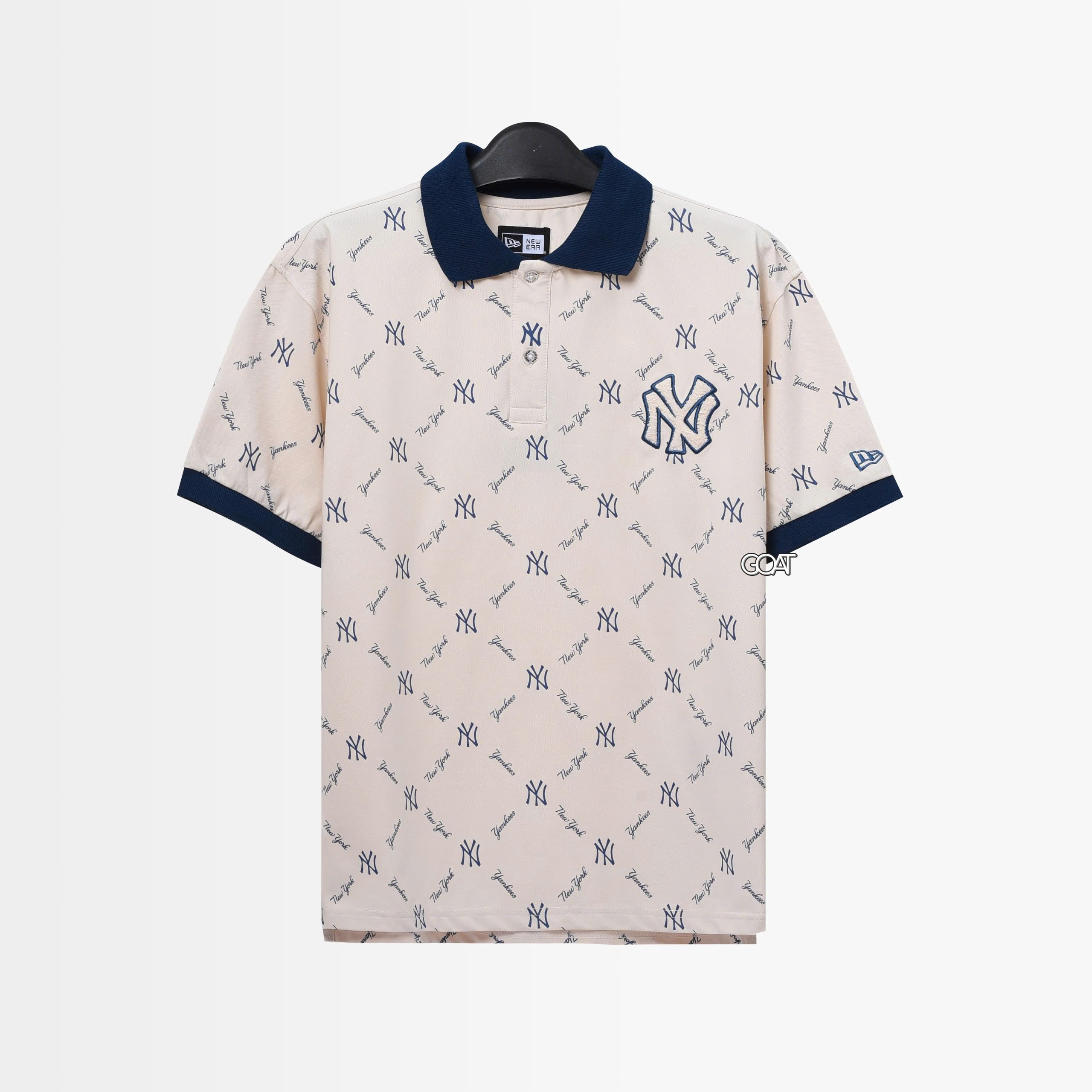 NEW ERA NEW YORK MONOGRAM POLO SHIRT - IVORY