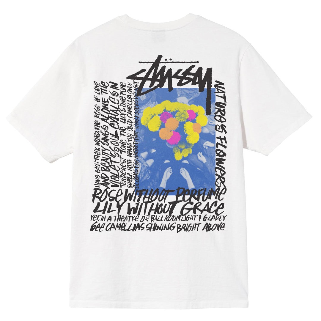 STUSSY CAMELLIAS TSHIRT - WHITE