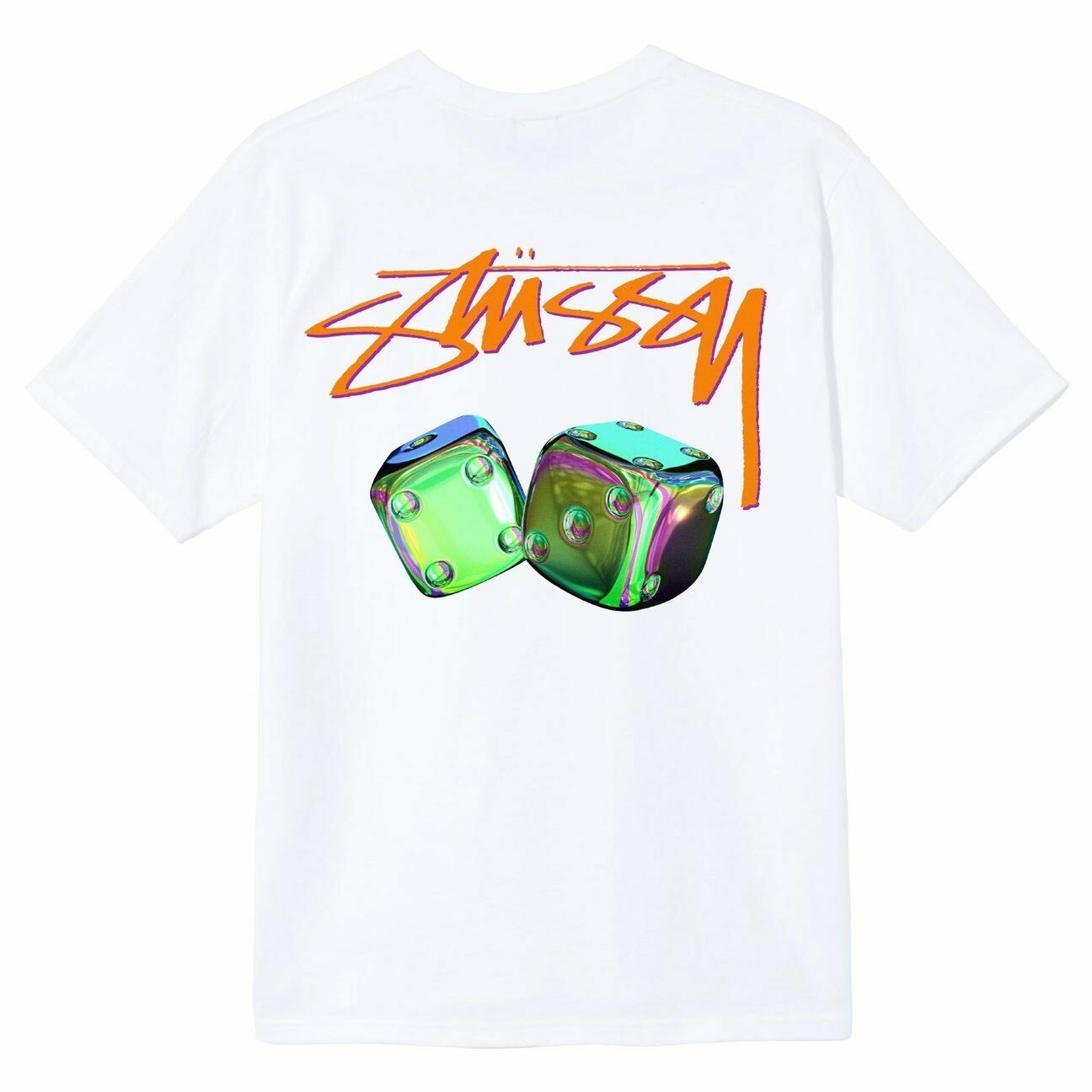 STUSSY IRIDESCENT TSHIRT - WHITE