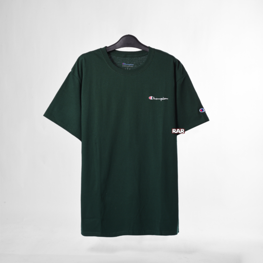 Champion Tagless Tshirt ,Embroidered Logo -  Dark Green
