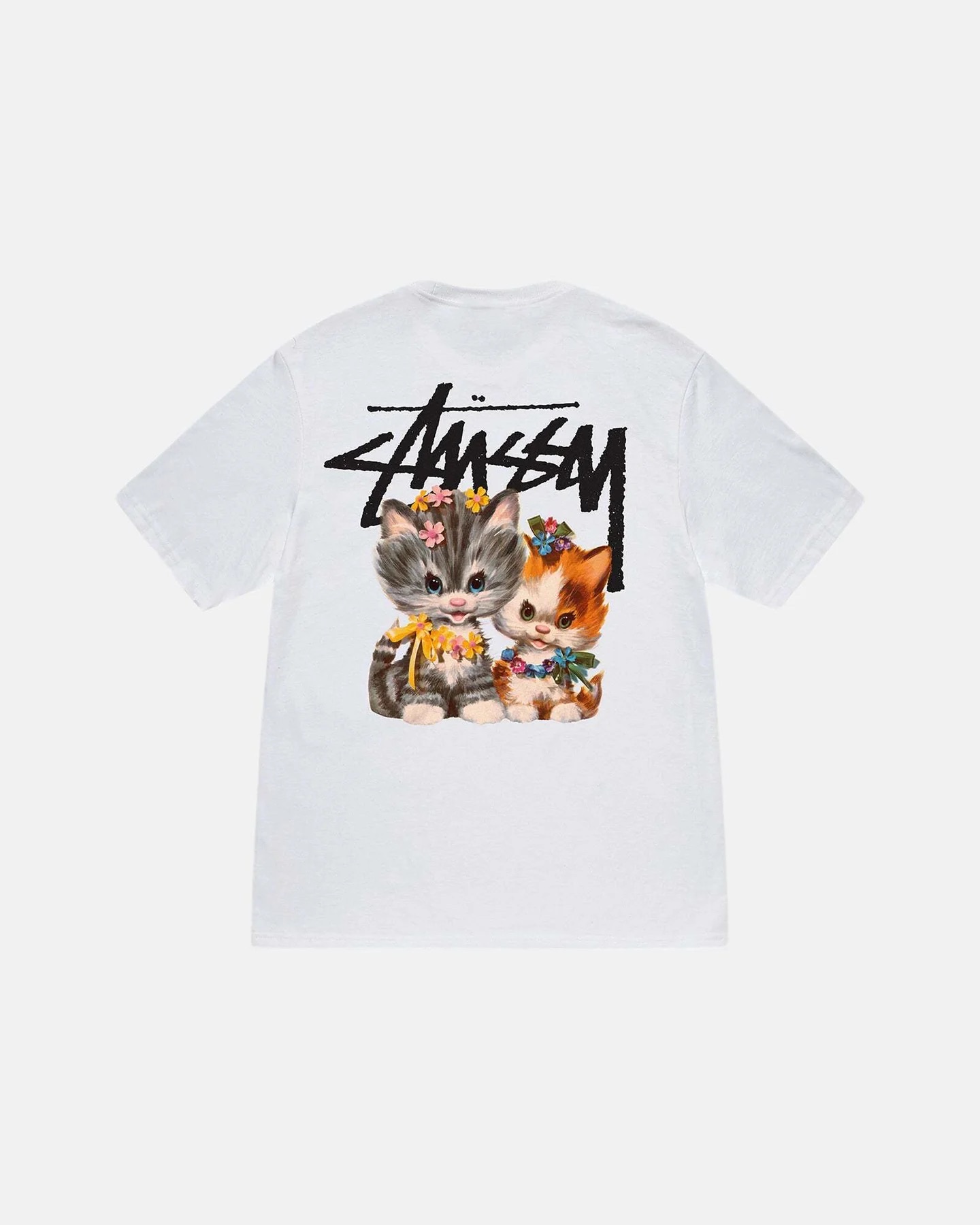 STUSSY KITTENS TSHIRT - WHITE