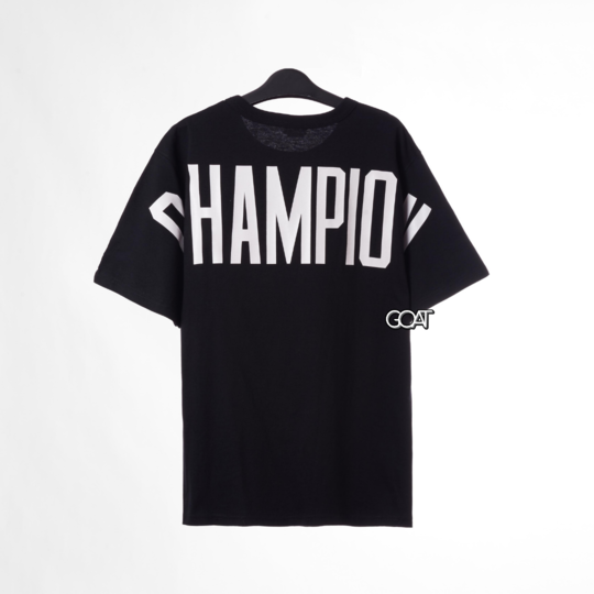 CHAMPION HERITAG BIGLOGO CUSTOM T-SHIRT - BLACK