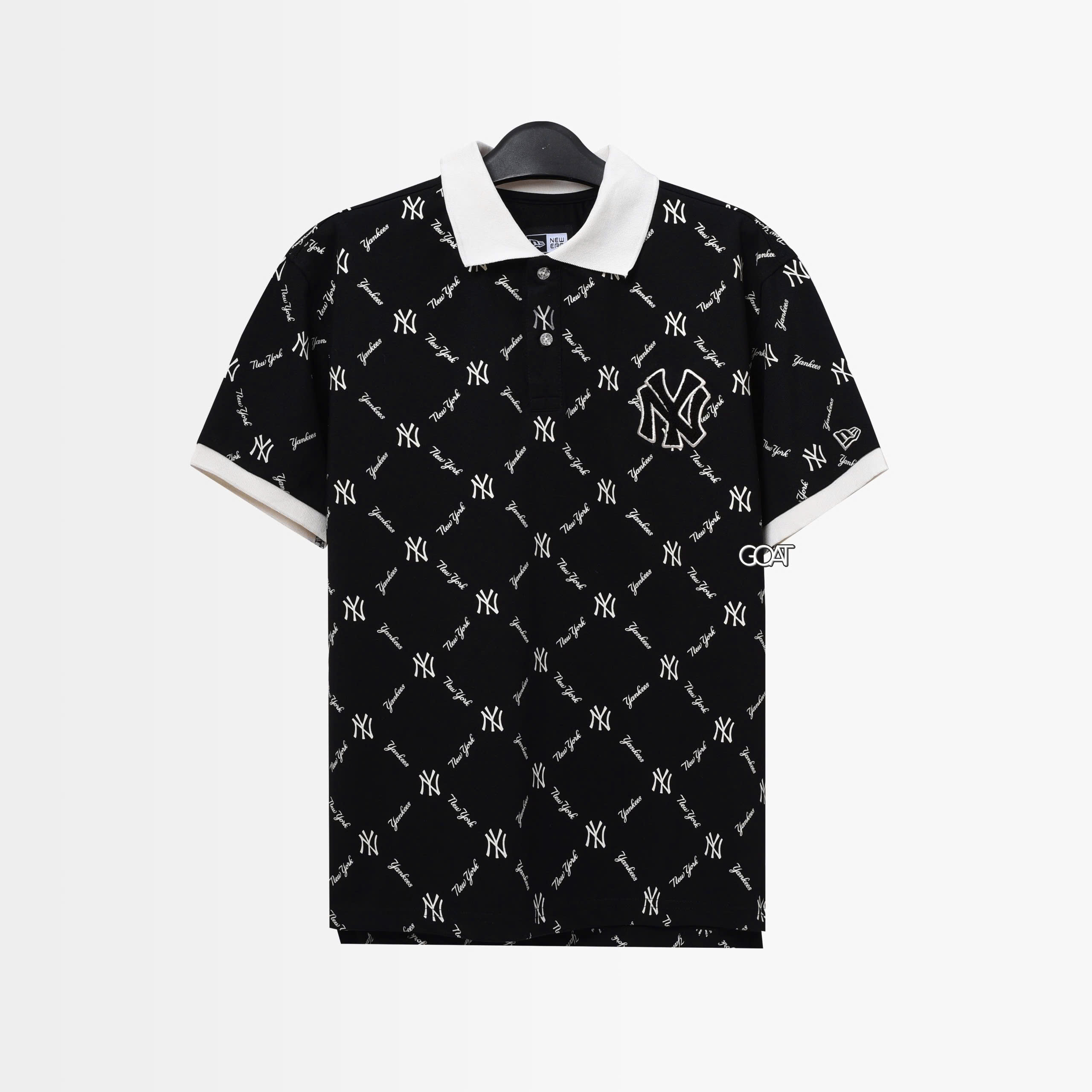 NEW ERA NEW YORK MONOGRAM POLO SHIRT - BLACK