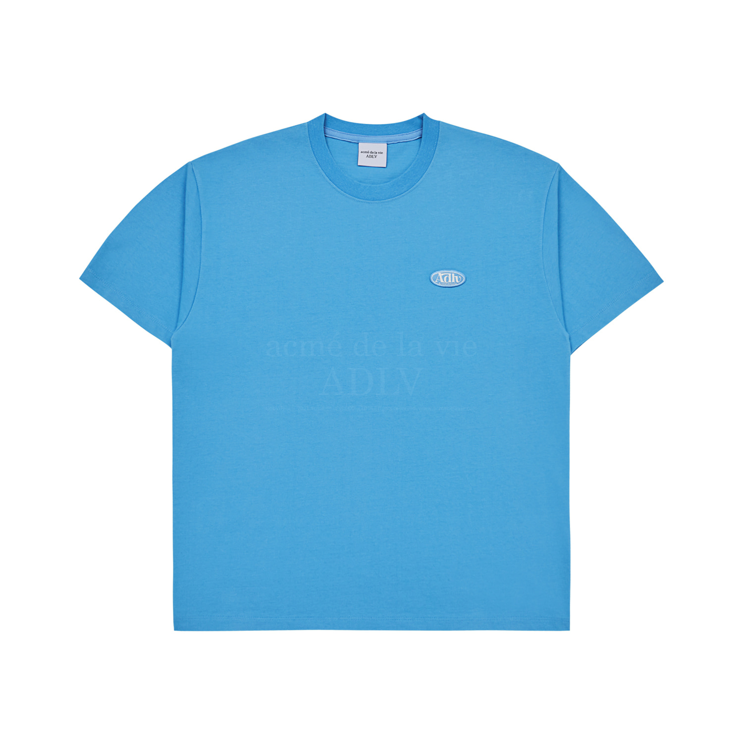 ADLV BABY FACE SHORT SLEEVE CIRCLE WAPPEN TSHIRT - SKY BLUE