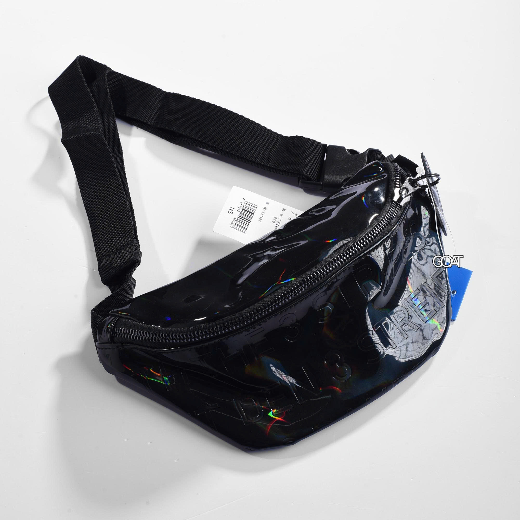 ADIDAS ORIGINALS METALLIC WAIST BAG - BLACK