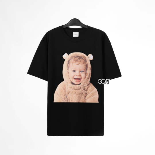 ADLV BABY FACE SHORT SLEEVE TEDDY BEAR TSHIRT - BLACK