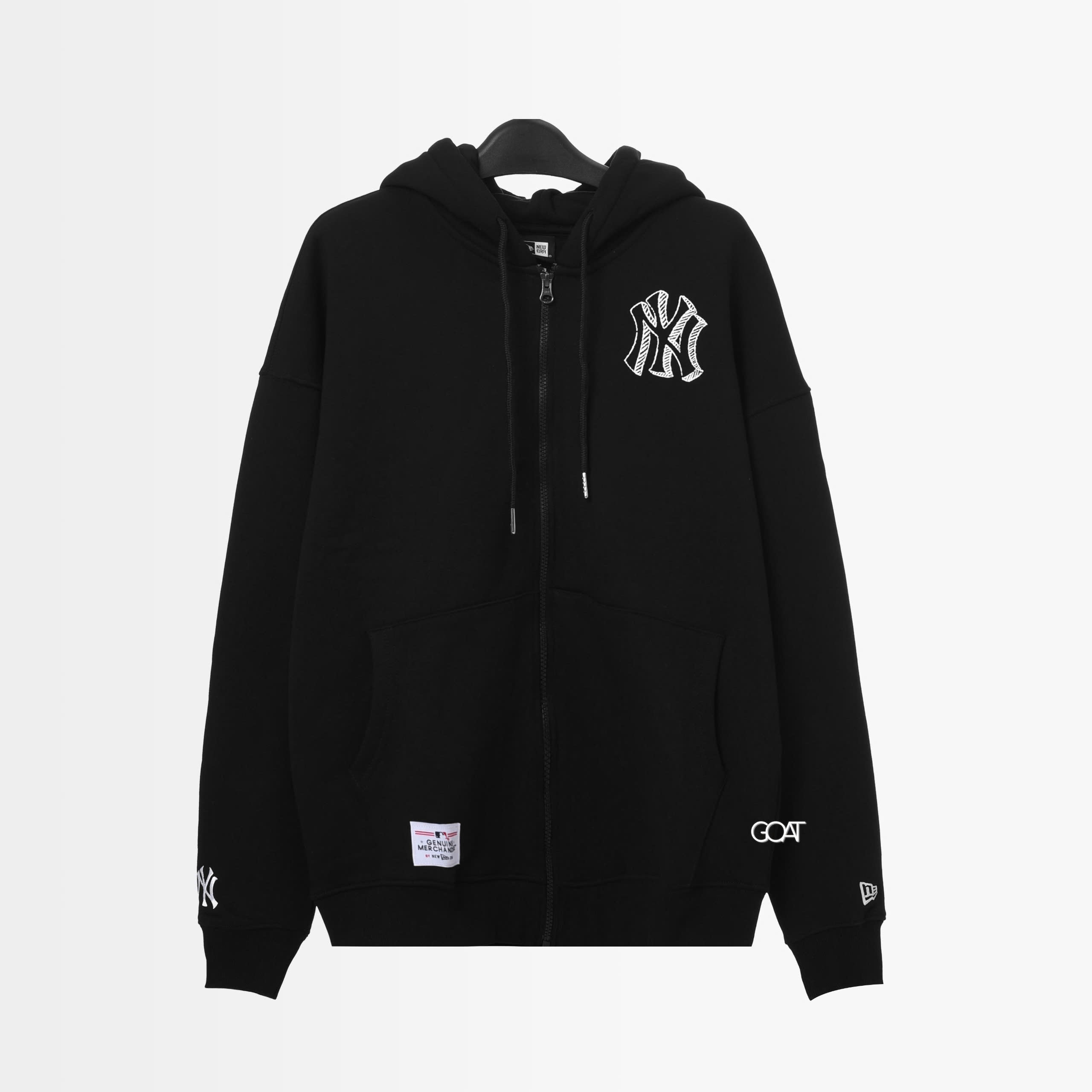 NEW ERA 3D NY LOGO ZIP HOODIE - BLACK